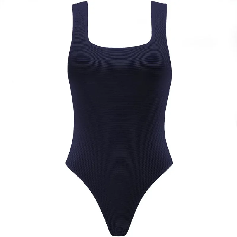 RIBBED SWIMSUIT ""ZEPHYR"" IN DARK BLUE