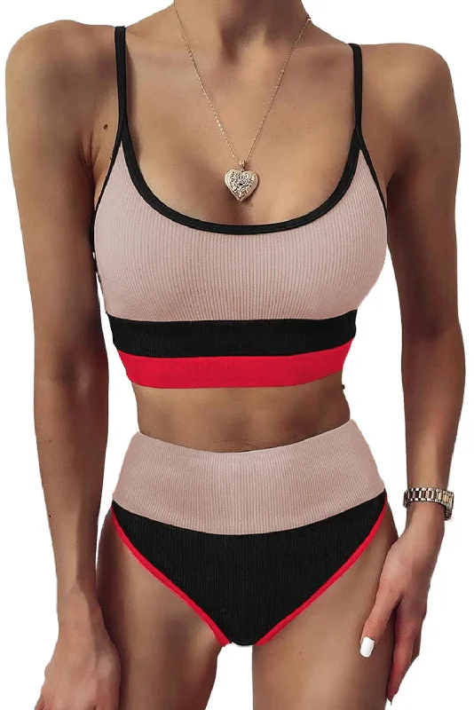 color-block-spaghetti-strap-two-piece-swim-set