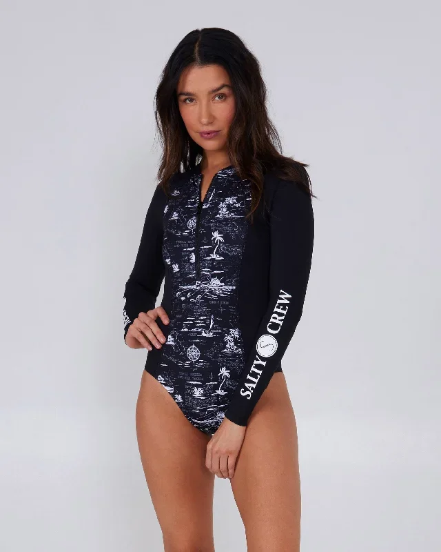 Deep Sea Black One Piece Rashguard