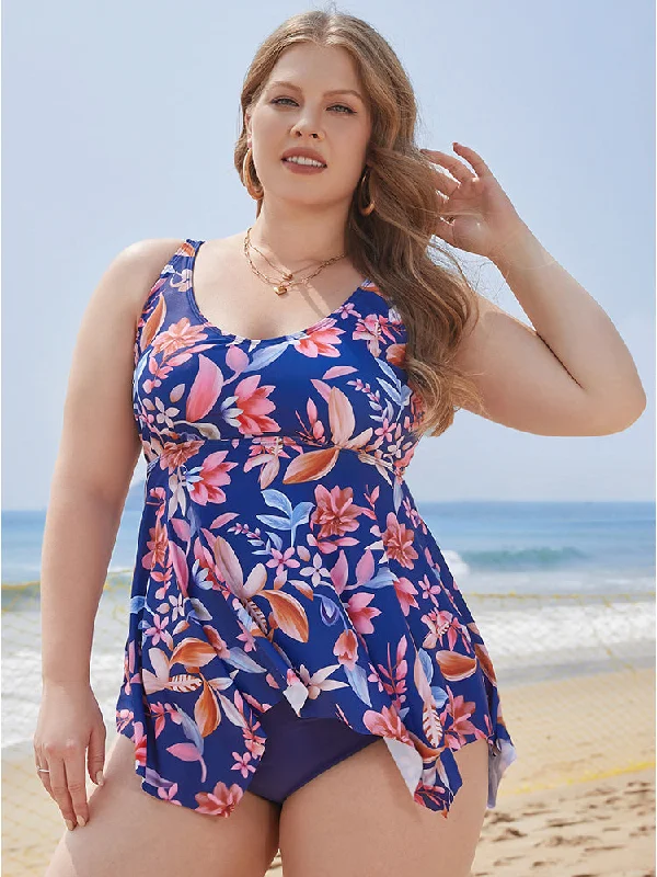 floral-print-a-line-hanky-hem-tankini-top