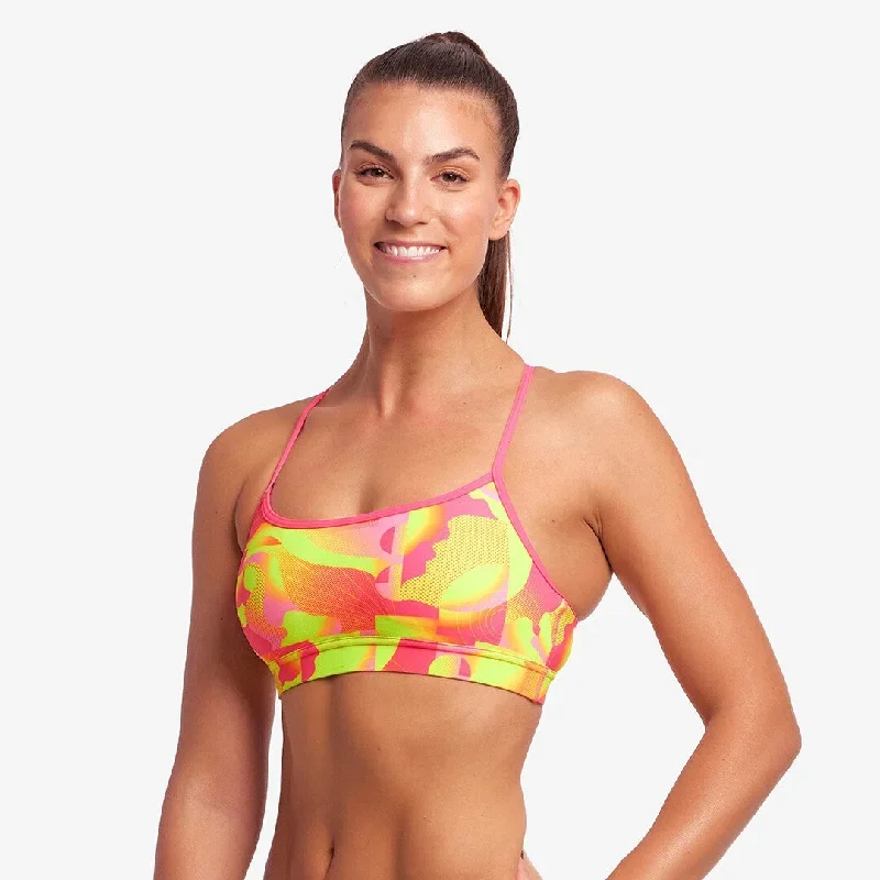 FUNKITA - Ladies Swim Crop Top Pinged Pink