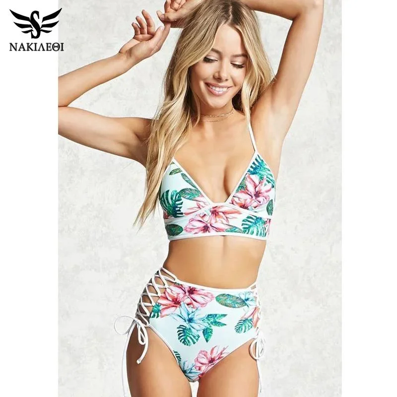 High Waist Swimsuit Print Brazilian Bikini Set