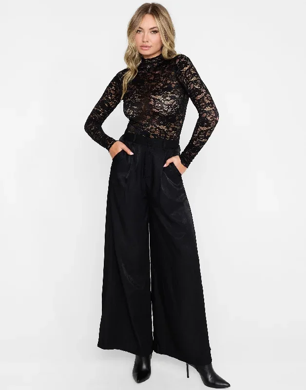 Jayda Wide Leg Pant by Summer Haus - Black