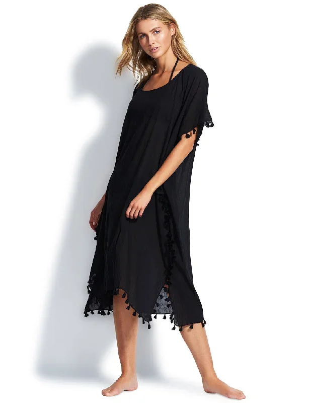 Midi Amnesia Kaftan - Black