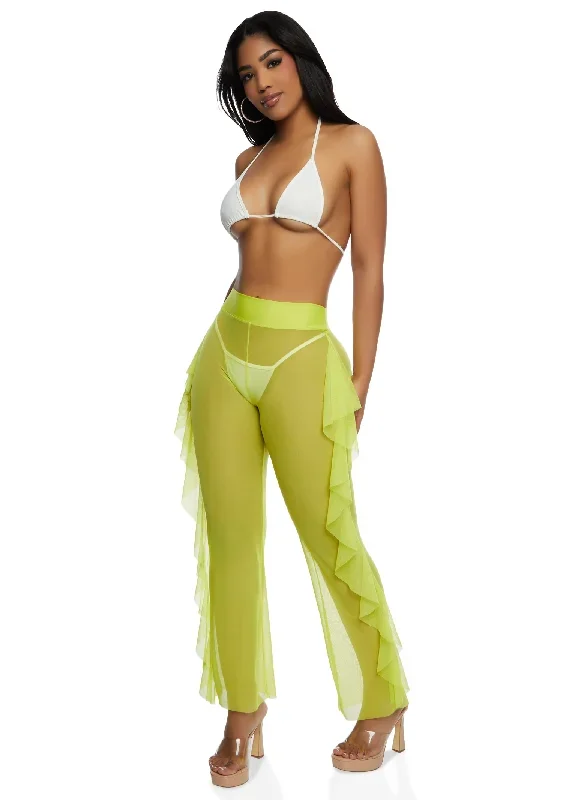 Sheer Mesh Cover Up Pants