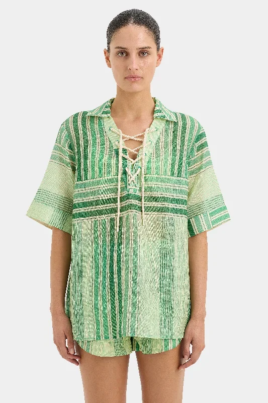 GREEN PATCHWORK STRIPE