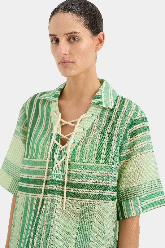 GREEN PATCHWORK STRIPE