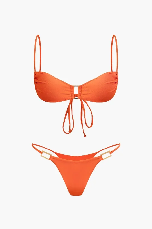 Adjustable Strap Back Tie Two-Piece Bikini Set