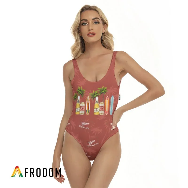 Miller High Life Tropical Surfboard One-piece Swimsuit