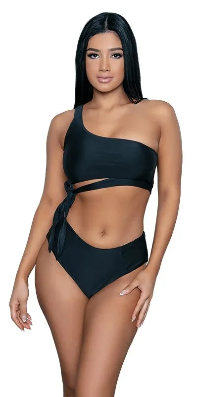 Off Shoulder High Waisted Two Piece Swimsuit