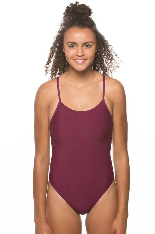 Drew Swim Onesie - Cabernet