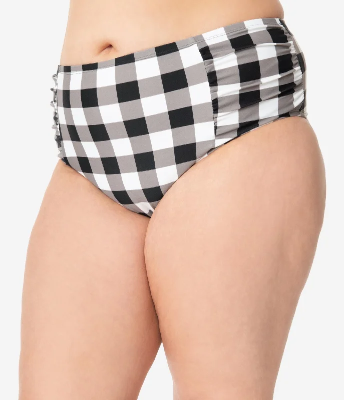 plus-size-retro-style-black-white-gingham-swim-bottom