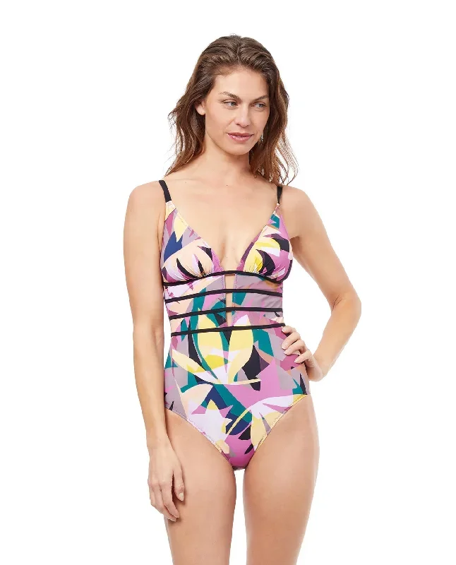 Profile By Gottex Gioia V-Neck Plunge One Piece Swimsuit