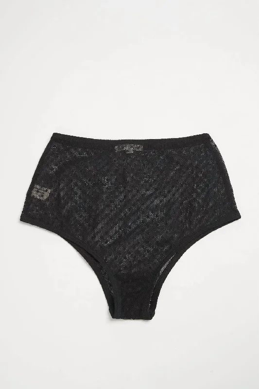 Reishi High-Waisted Lace Knickers Panty In Black