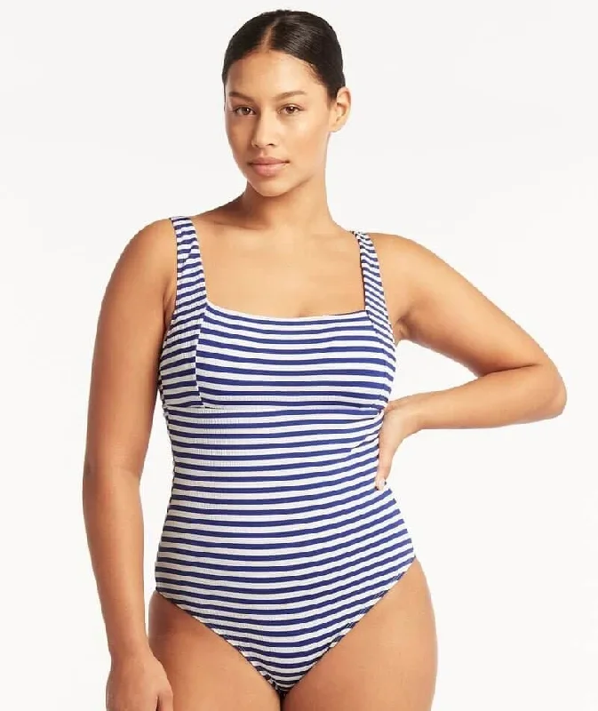 Sea Level Capri Square Neck One Piece Swimsuit - Royal