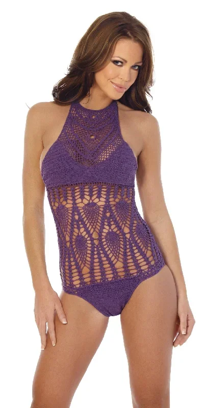 Sexy Crochet Romper Swim Suit