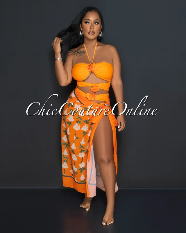 shea-orange-flower-cut-out-swimsuit-cover-up-set