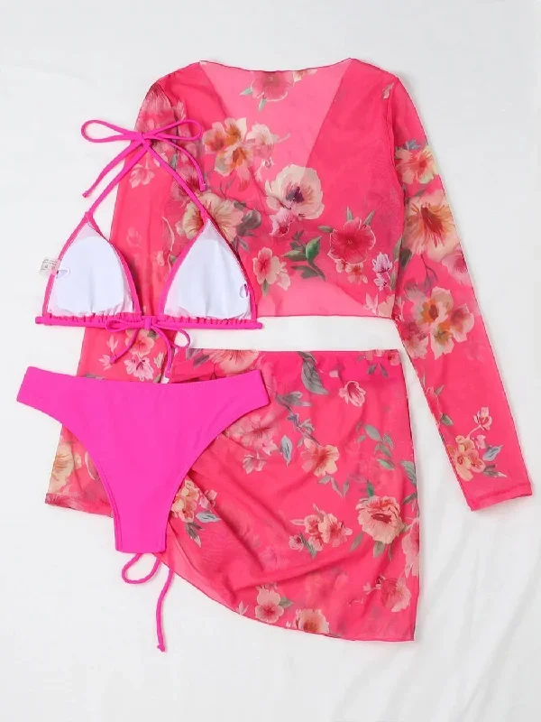 solid-color-bikini-set-with-printed-cover-up-set