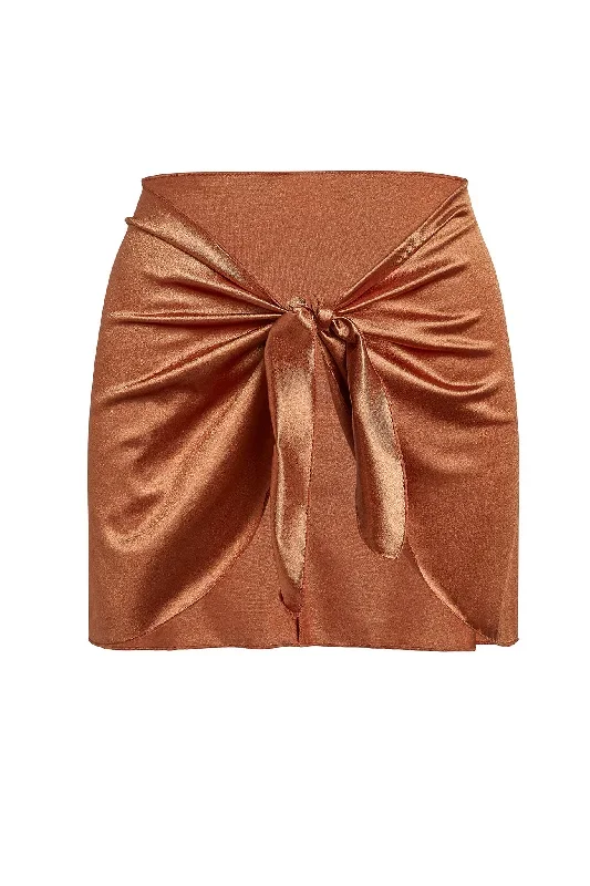 St. Barth's Skirt - Bronze Shiny Jersey