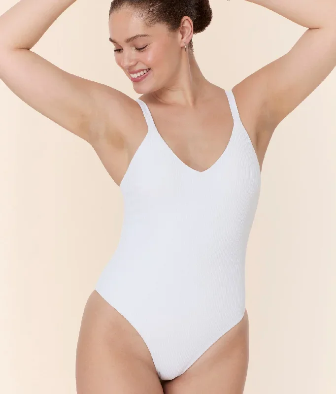 The Marco One Piece - Eco Ribbed - White - Classic