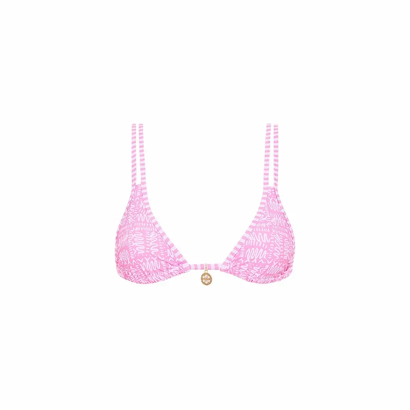 Twin Strap Bralette Bikini Top - Strawberry Milkshake